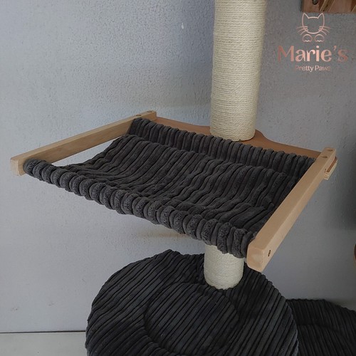 GRAU JUMBO CORD Haustier Katzenbaum Bett Ersatz Set für Kerbl Dolomit Tofana XL - Bild 10 von 16