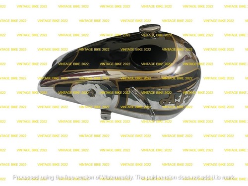 AJS 1930 MODEL R6 350CC BLACK & CHROME STEEL PETROL TANK WITH CAP & TAP /FIT FOR - Picture 4 of 8