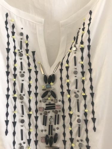 Top Nanette Lepore nuovo bianco con perline TG M - Foto 3 di 12