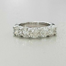 Wedding Band 2.50Ct Diamond 14k White Gold Anniversary Ring Simulated in Size 7