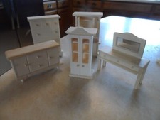 Lot of 5 pieces of Dollhouse Furniture Natural, stained or White New!