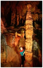 Postcard Luray Caverns VA Totem Pole Onlooker 1959
