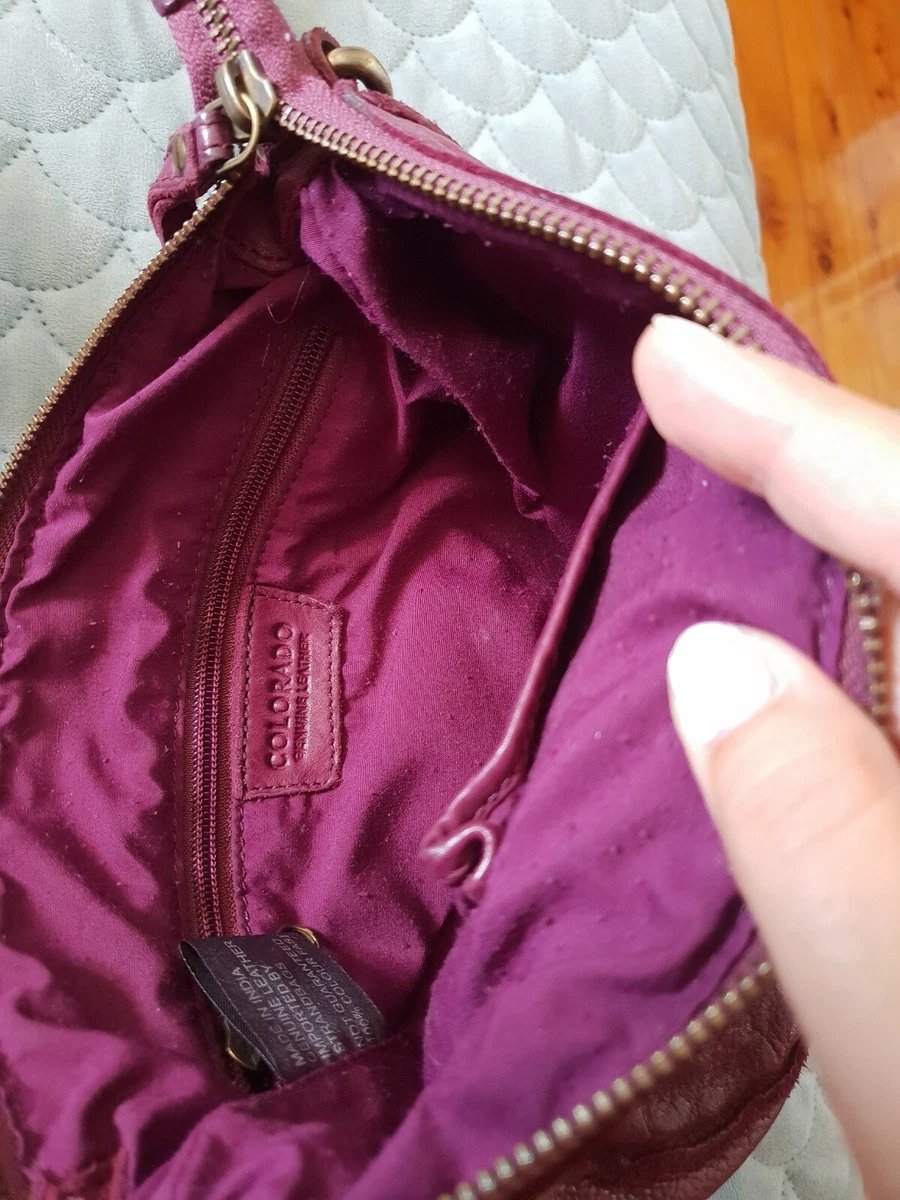 COLORADO Purple Mauve Leather Crossbody Shoulder Bag Handbag B28