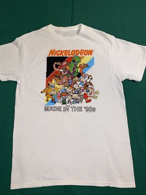 Nickelodeon Made in the 1990s Characters White Unisex T-Shirt Sz s