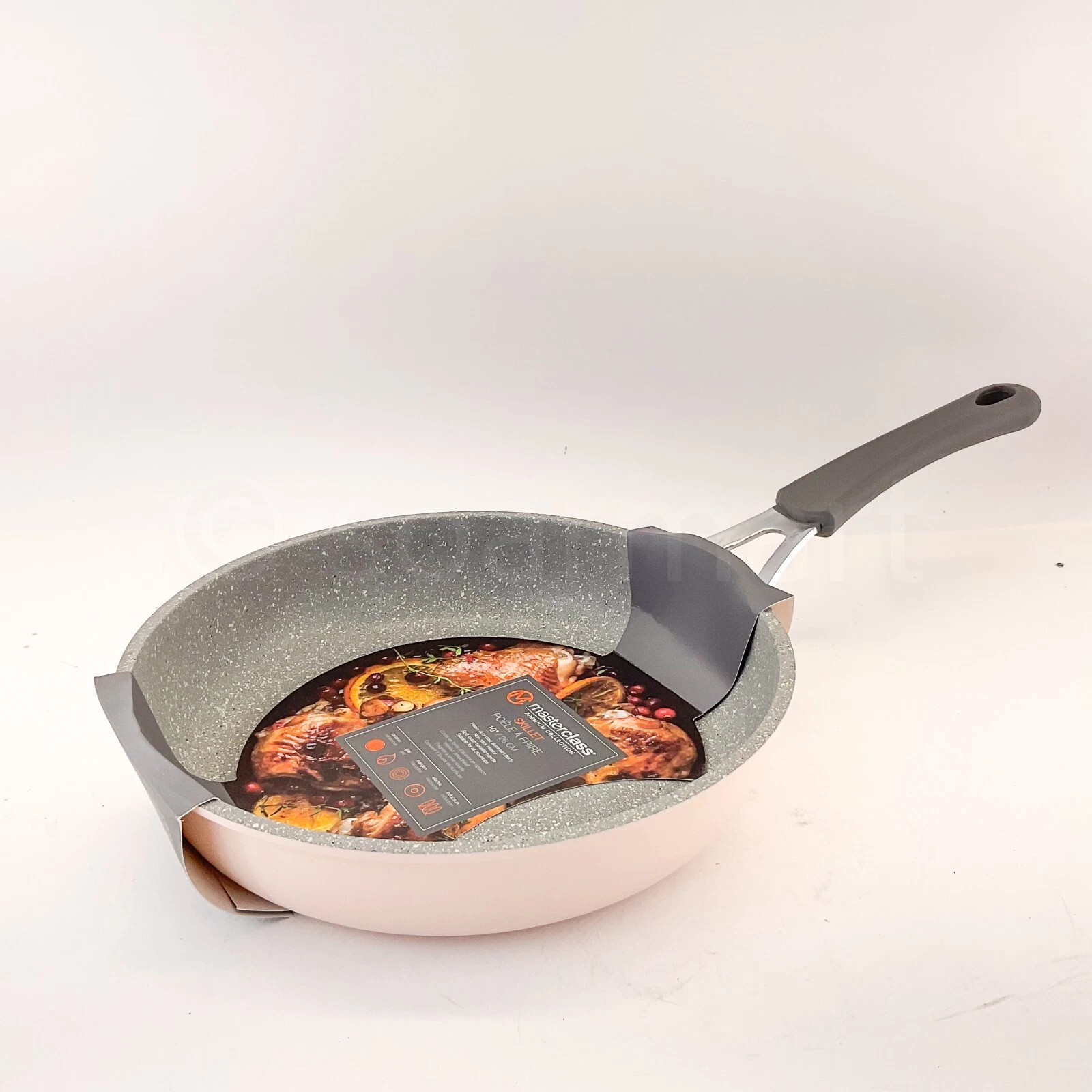Masterclass Premium 10" Inch Silicone Handle Cookware Frying Pan / Skillet Pink