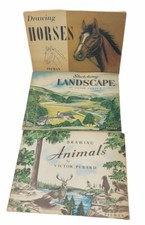 Vtg lot 3 Pitman Art Book How to Draw horses, animals  landscape Victor Perard