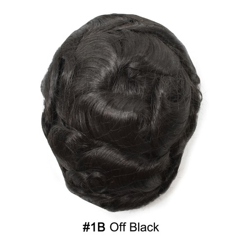 Mens Toupee Human Hair Systems Full Poly Thin Skin Hair Piece Replacement System - Picture 14 of 159