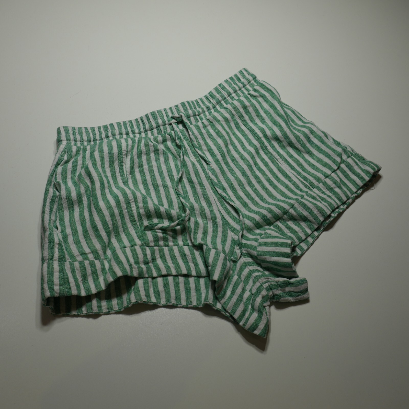 Universal Thread Shorts Small Green Vertical Stri… - image 1