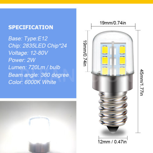 E14 2835 24 Screw LED Fireplace Light Bulb Garden Light 12V 220V 2W 3000K/6000K - Picture 2 of 9