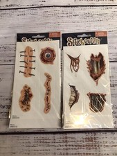 Stickerfitti Halloween Temporary Tattoos Bones Teeth Eye Nail Steam Punk Cosplay