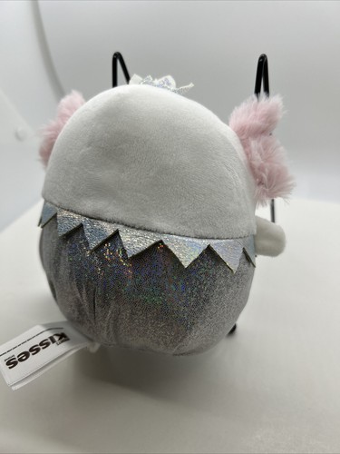 Squishmallows white axolotl Nattie 5" Hershey Kisses crown Kellytoy Plush NWT - Picture 7 of 11