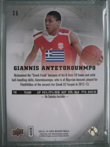 2013-14 Sp Authentic #36 Giannis Antetokounmpo Rookie Rc BGS 9.5 Gem Mint - Picture 3 of 4