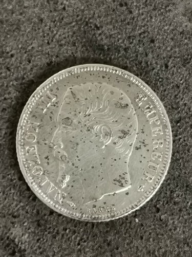 RARE ! 1 FRANC ARGENT 1856 A NAPOLEON III (! pièces nettoyées) / FRANCE / SILVER - Picture 2 of 2