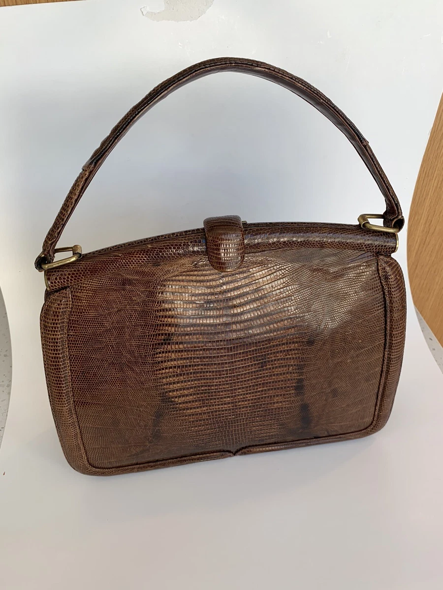 Lucille De Paris Vintage Lizard Skin Handbag w/Original Accessories | eBay