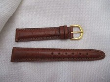 GENUINE leather usa watchstrap watch band strap 18mm cognac gold croco grain