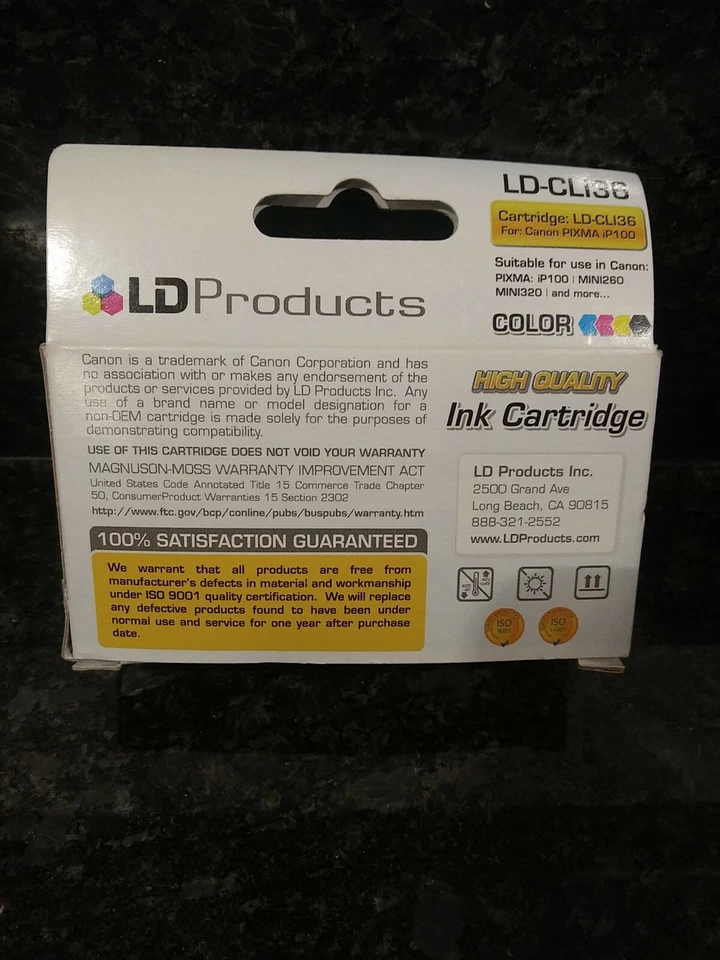 LD 1511B002 CLI-36 Color Inkjet Cartridge for Canon iP100 iP110 mini260 mini320  - Image 2 of 3