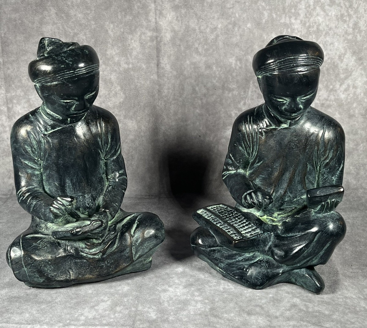 Austin Productions Set Of Bookend Sculptures 1961 Scholars | eBay