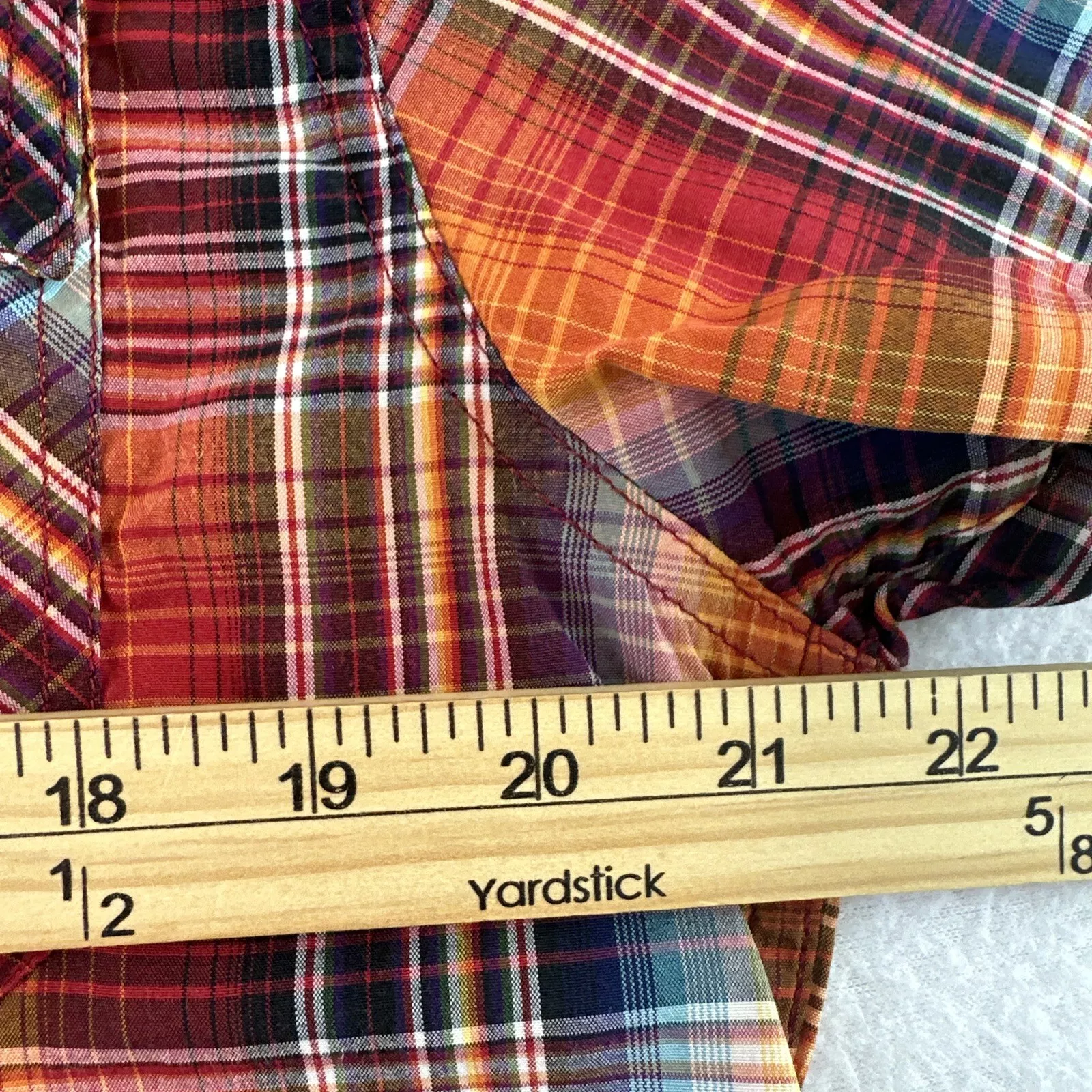 prana plaid short sleeve multicolor shirt