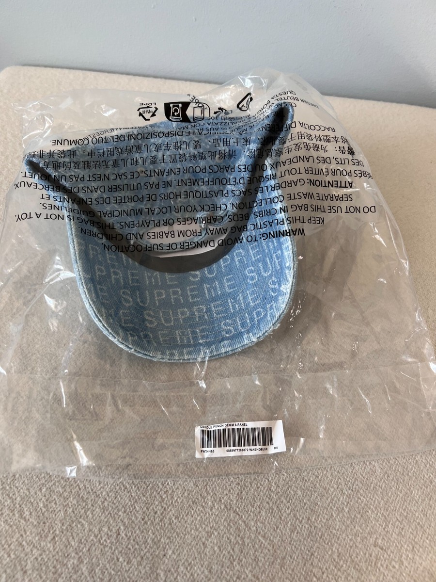 帽子 Supreme Needle Punch Denim 6-Panel Cap Supreme Needle Punch Denim 6-Panel (FW24) - $54