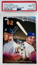 2022 Topps Game Within The Game Aaron Judge Roger Maris Paul Jennis PSA 10 💎