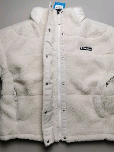 COLUMBIA Womems Size XL Lodge Baffled Sherpa Jacket (NEW) Beige Full Zip Pockets - Picture 8 of 18