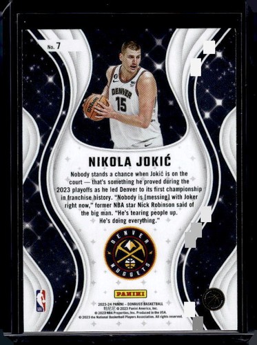 2023-24 Donruss #7 Nikola Jokic Magicians - Picture 2 of 2