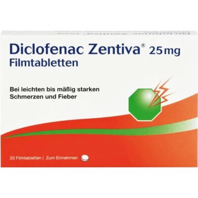 ZENTIVA PHARMA GMBH DICLOFENAC Zentiva 25 mg Filmtabletten 20 St PZN 10273638