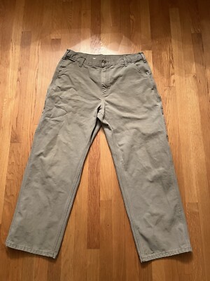 Carhartt Canvas Carpenter Pants 36x30 B11 DES Tan Beige Hip Hop Skate
