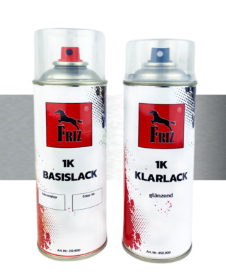 FRIZ Spraydosen Set 400ml für Honda NH623M SATIN SILVER MET + 400ml Klarlack