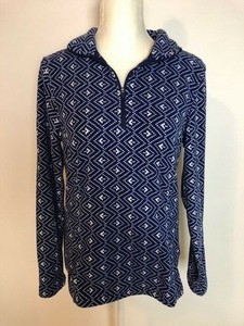 Download Lands End Womens 1/4 Zip Pullover Top Size S 6-8 Navy ...