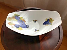 Naaman of Israel Grapes oval serving dish tray rare 14"x 9" bowl platter ceramic