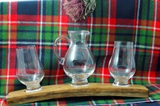 Whisky Barrel Stave Glencairn Water Jug and 2 Whisky Nose Glasses