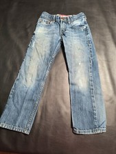 Levis 514 Boys Slim Straight Size 24x22 8 Reg. Blue Jeans Stained Distressed