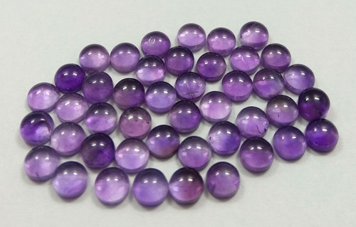 3x3 to 6x6 MM Natural Amethyst Round Cabochon Lot Premium Quality Lustrous Gems - Picture 4 of 4