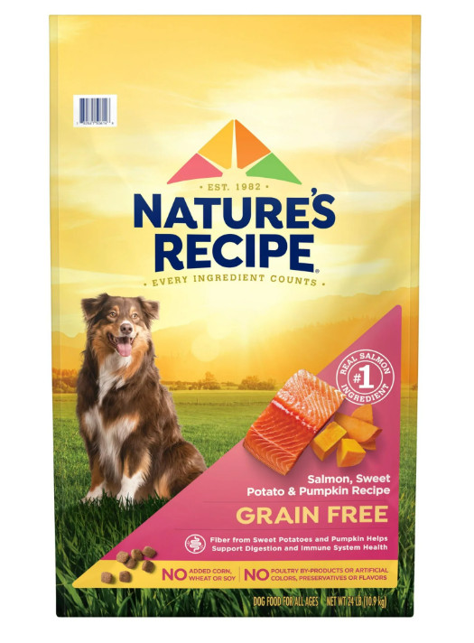 Nature&rsquo;s Grain Free Salmon, Sweet Potato & Pumpkin Recipe Dry Dog Food, 24 lb