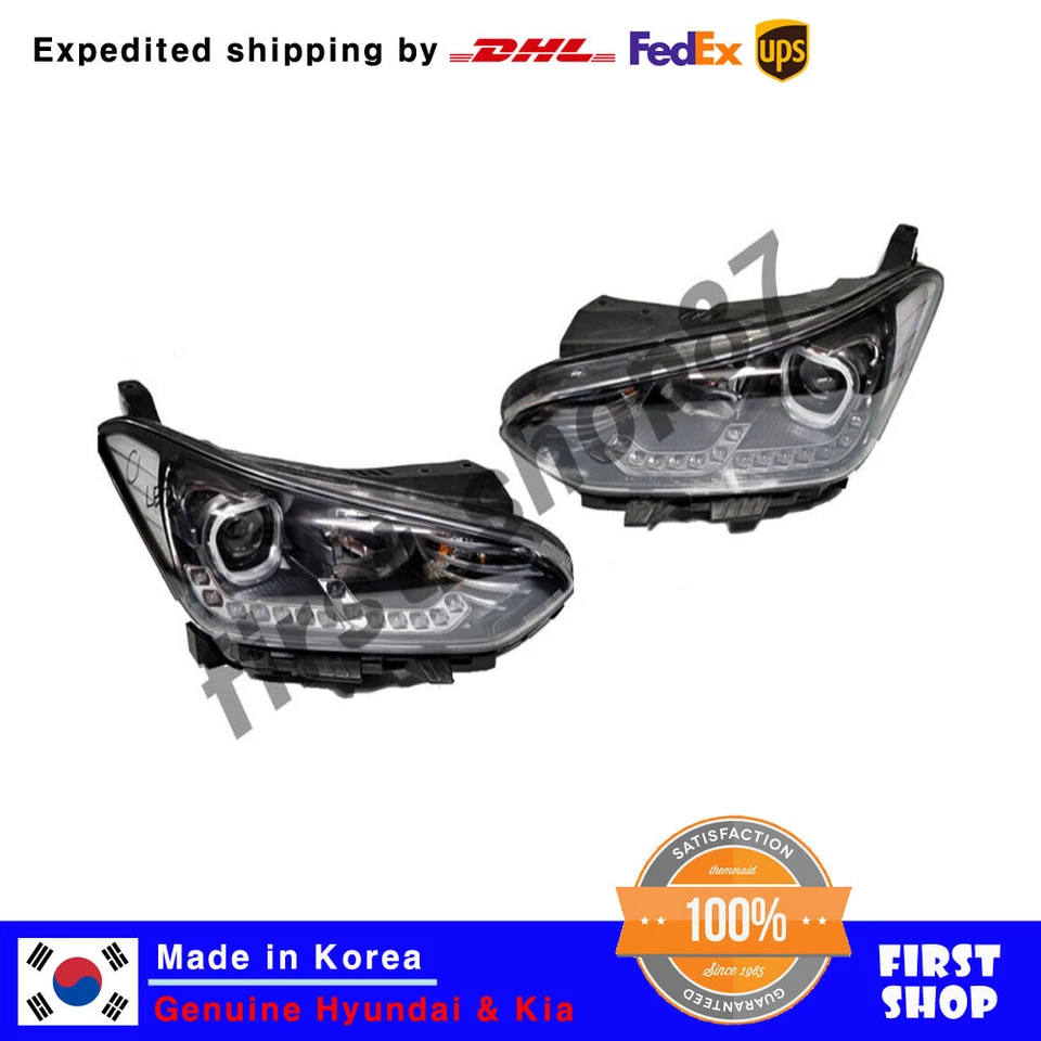 NEW OEM LED DRL Halogen Head Light Lamp LH+RH 2p Set for Hyundai Veloster N - Image 2 of 4