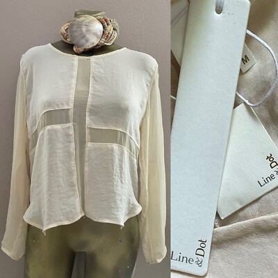 LINE & DOT Sheer Ivory NWT Tunic TOP Medium