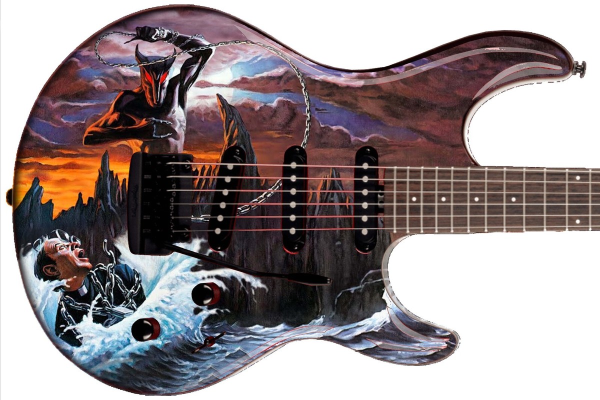 Guitar Skin Axe Wrap Re-skin 5-Star Electric Bass Body Cover Dio