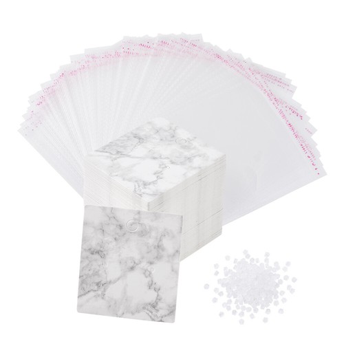 4 Styles Carboard Earring Display Cards with Cellophane Bags & Plastic Ear Nuts - Imagen 5 de 8