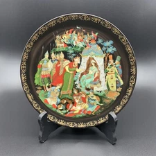 Russian Legend Fairy Tale Plate The Golden Cockerel Magical Bird BradEx Box COA