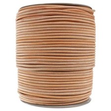 Round Leather Cord Natural 3mm - 10 Yards