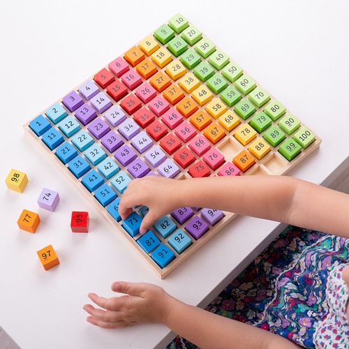 Bigjigs Toys Zahlenablage aus Holz, Kinder Mathe Spielzeug, Lernspiel - 100 Stück - Bild 10 von 12