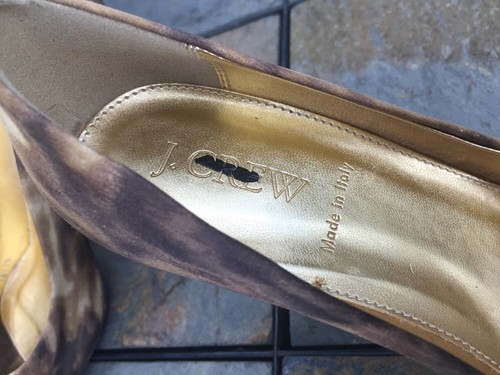 J CREW Boutique Leopard & Chartreuse Peep Toe High Heels Shoes Women Sz 6.5 👢b3 - Picture 8 of 11