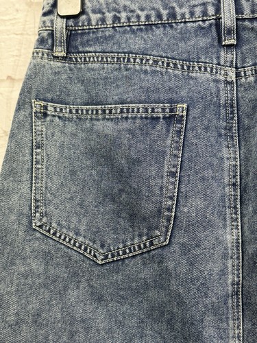 GEORGE Denim Skirt Short Size 10 Blue Cotton Button Front Pockets Preppy Classic - Picture 7 of 9