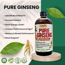Pure Ginseng By Livingston Natural Herbal Labs, Plant-Based, Maximum Strength.