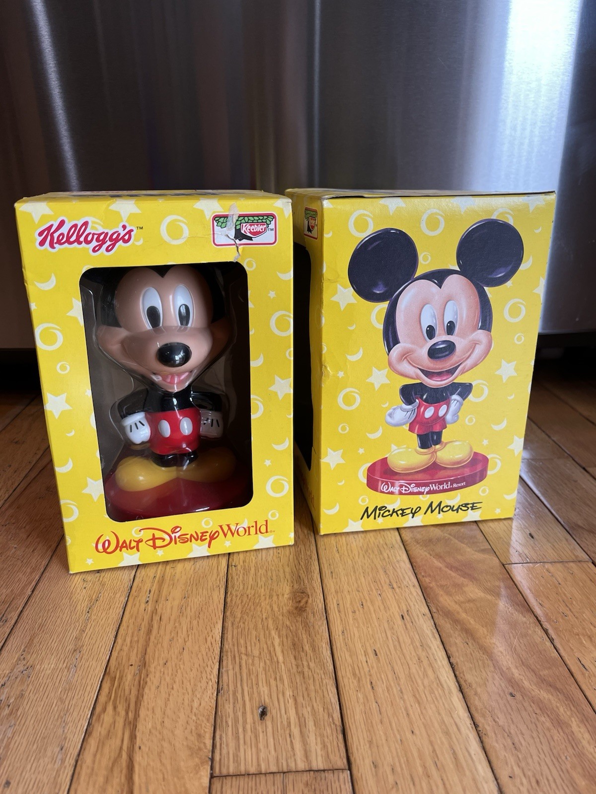 Kellogg's 2002 Disney World Mickey Mouse Bobblehead NIB Lot of 2