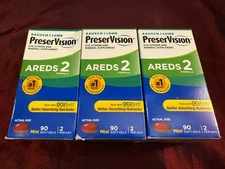 *Read* 3x Bausch Lomb 90ct. PreserVision Areds 2 Eye *EXP 12/2025*