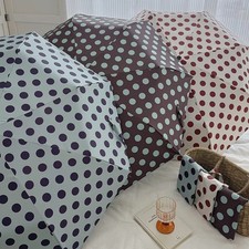 Polka dot retro umbrella women folding portable dual-purpose umbrella niche sun