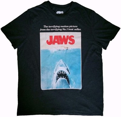 Jaws Movie T Shirt 2XL VTG Universal Movie Poster Graphic Tee Shark Distressed