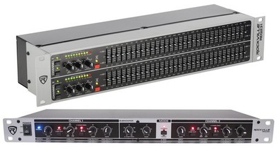 Rockville REQ231 Dual 31 Band 1/3 Octave Graphic Equalizer+3 Way Mono Crossover